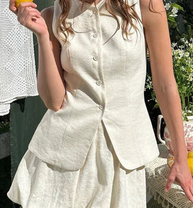 Elegant Sleeveless Skirt Set