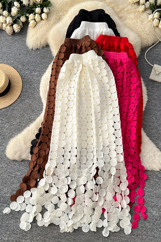 Elegant Circle Pattern Midi Skirt