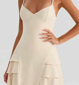 Ruffle Hem Sleeveless Bodycon Dress
