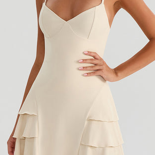Ruffle Hem Sleeveless Bodycon Dress