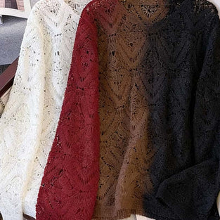 Elegant Crochet Long Sleeve Top