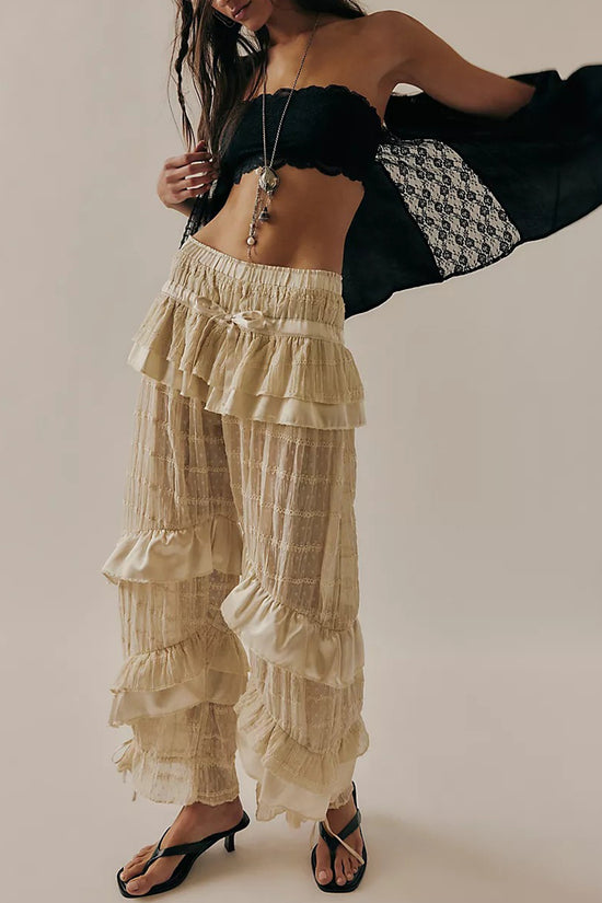 Ruffled Layered Casual Pants