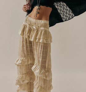 Ruffled Layered Casual Pants