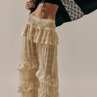 Ruffled Layered Casual Pants