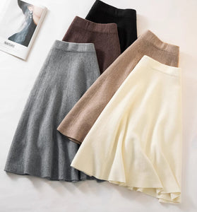 Elegant A-Line Midi Skirt
