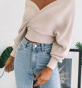 V-Neck Wrap Sweater