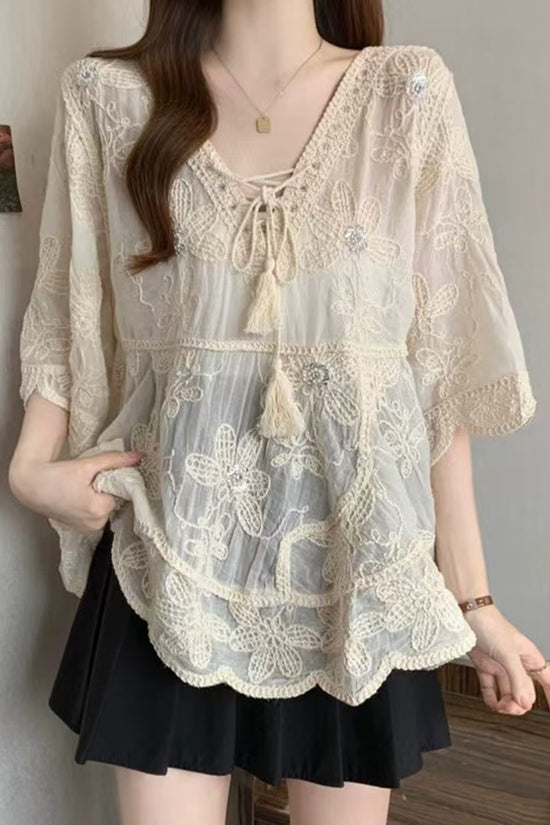 Delicate Lace Bohemian Blouse