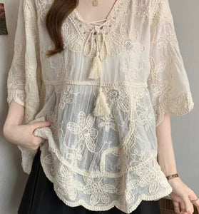 Delicate Lace Bohemian Blouse