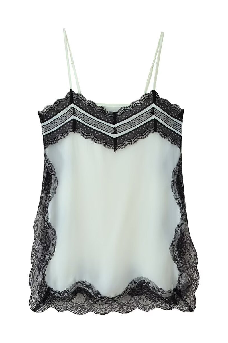 Lace Trim Sleeveless Cami
