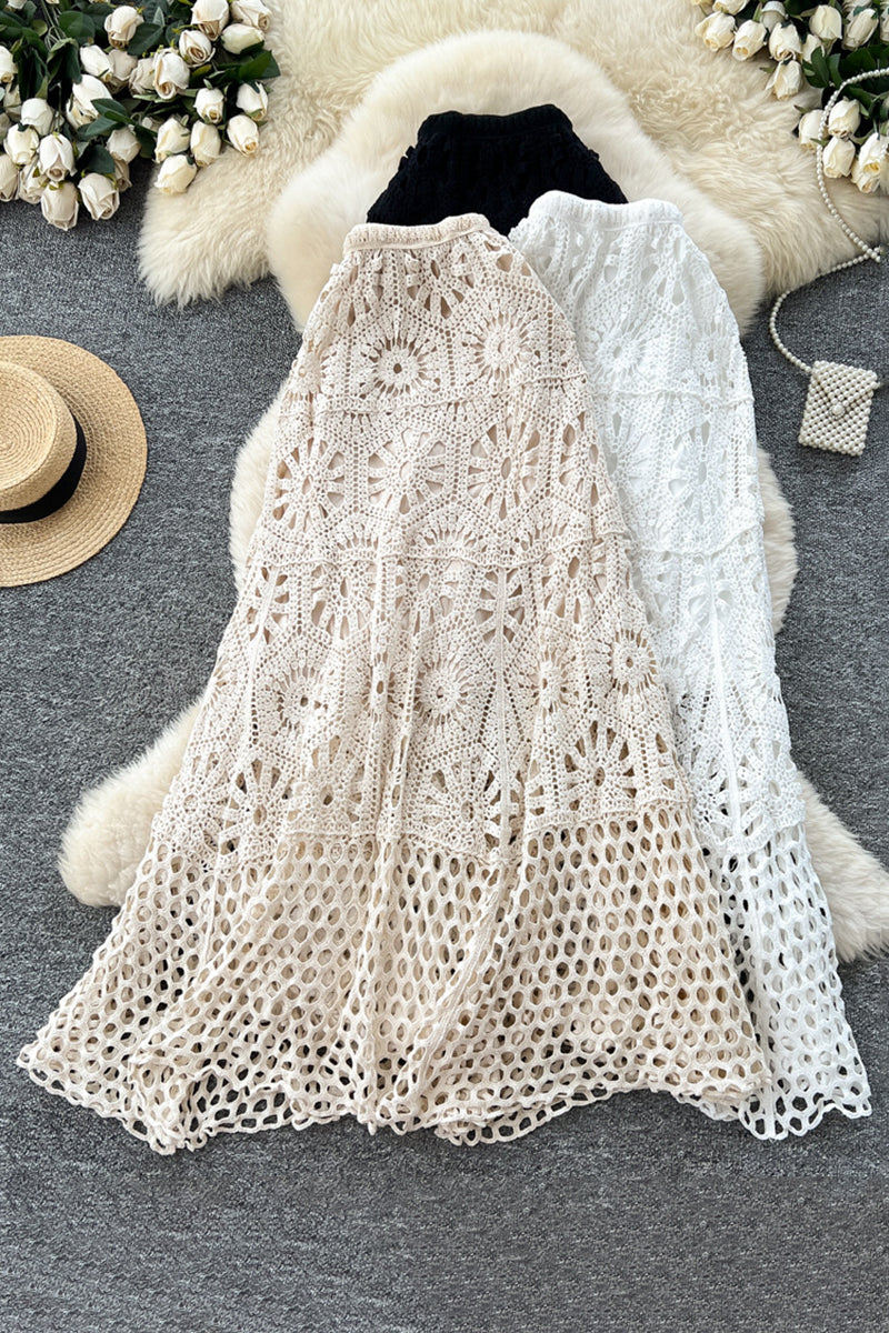 Crochet Patterned Midi Skirt