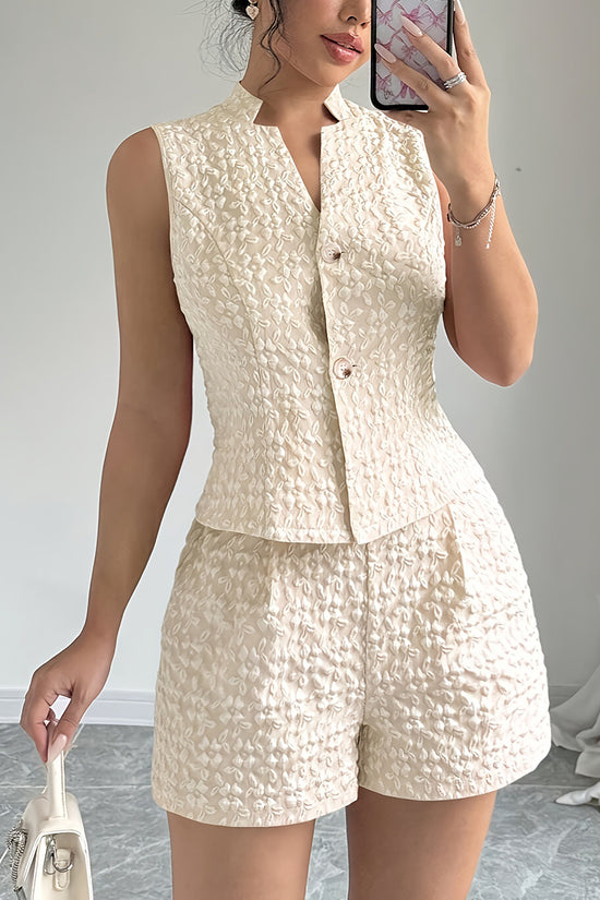 Textured Sleeveless Two-Piece Set