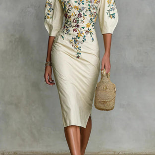 Floral Off-Shoulder Casual Bodycon Dress