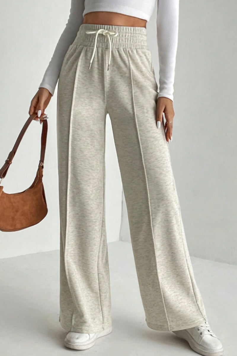 High-Waisted Wide-Leg Casual Pants