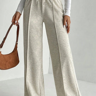High-Waisted Wide-Leg Casual Pants
