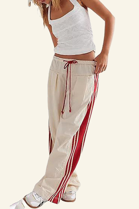 Striped Drawstring Jogger Pants