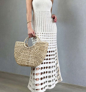 Strapless Hollow-Out Maxi Dress