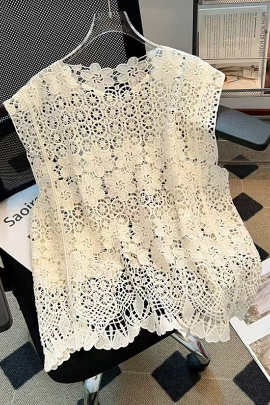 Floral Appliqué Sleeveless Tank Top