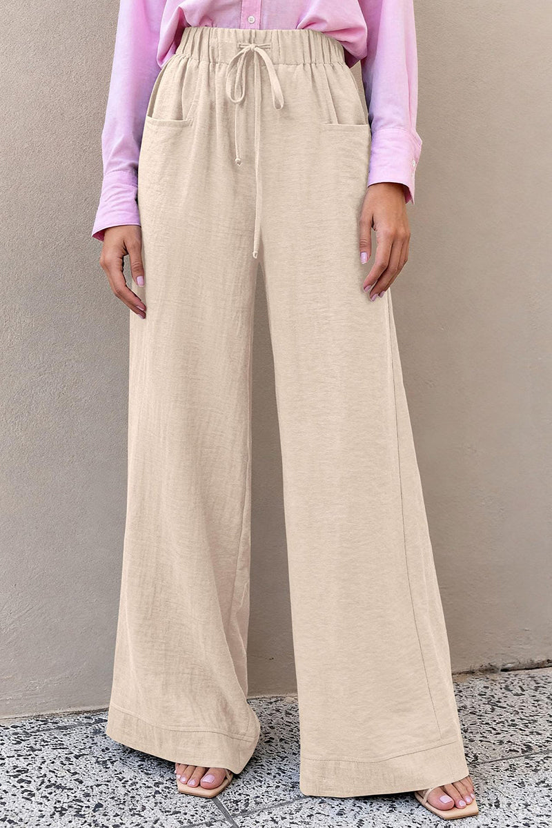 Relaxed Fit Drawstring Casual Pants
