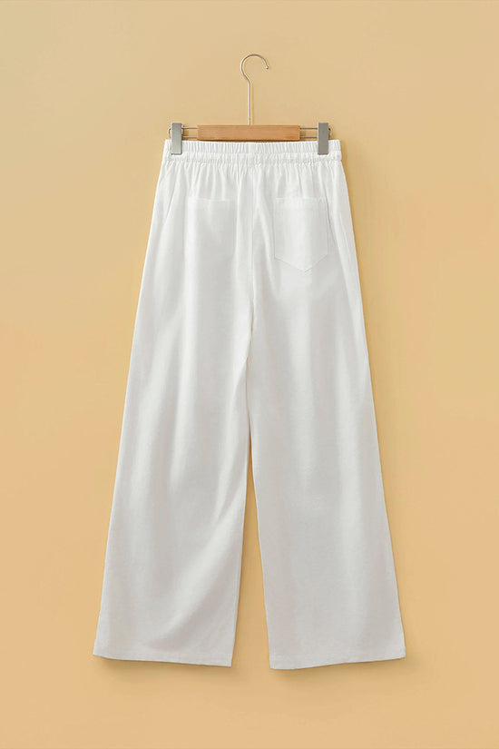 Drawstring Pleated Wide Leg Pants