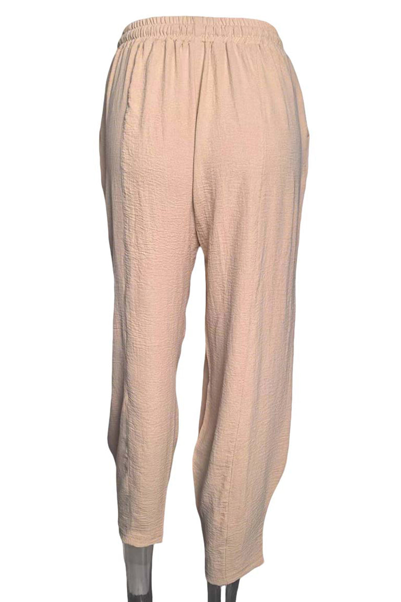 Relaxed Fit Drawstring Casual Pants