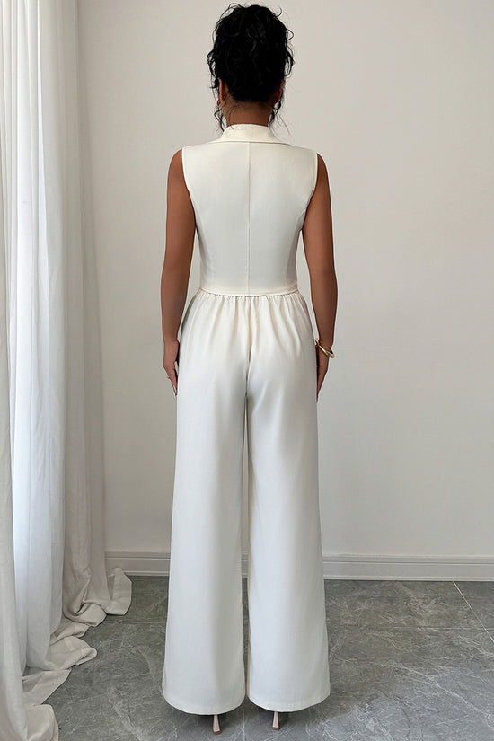 Sleeveless Double-Breasted Pants Set