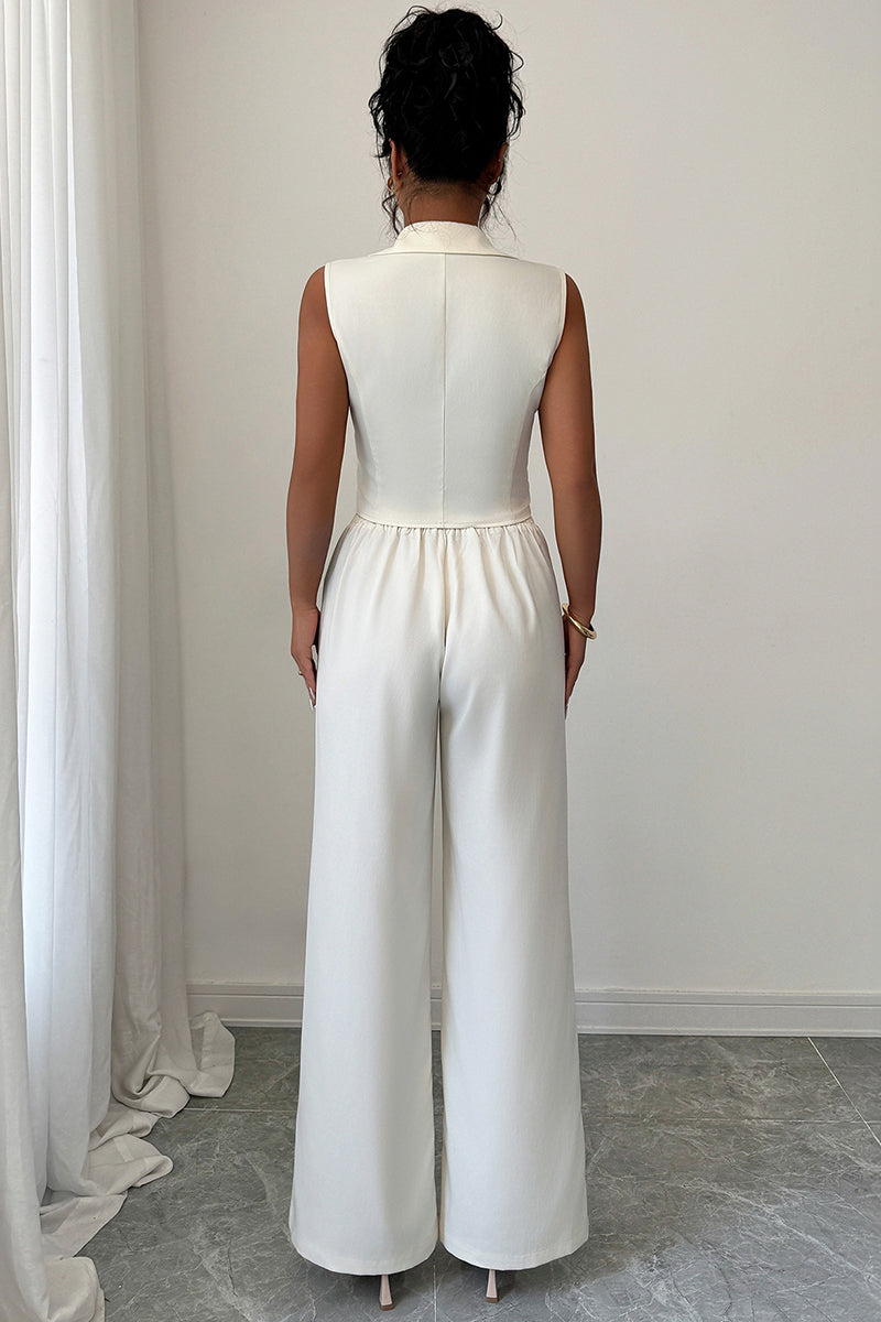 Sleeveless Double-Breasted Pants Set