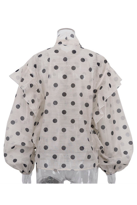 Heart Pattern Ruffled Blouse
