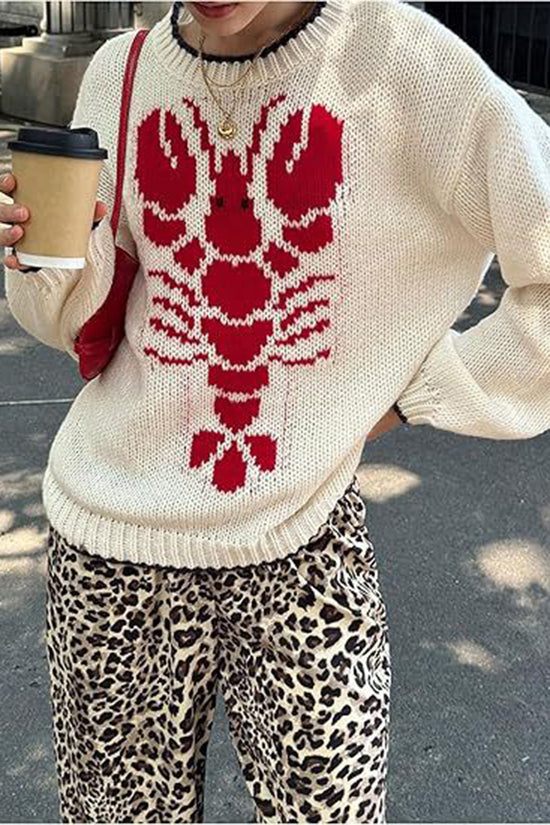 Lobster Graphic Oversized Sweater