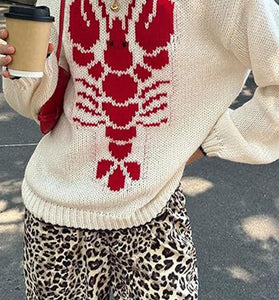 Lobster Graphic Oversized Sweater