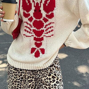 Lobster Graphic Oversized Sweater