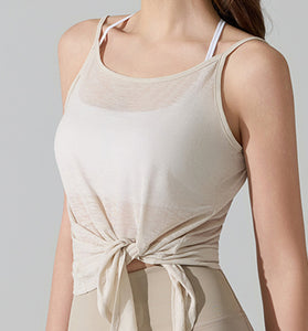 Asymmetrical Hem Sleeveless Active Top