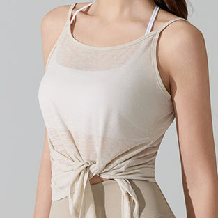 Asymmetrical Hem Sleeveless Active Top