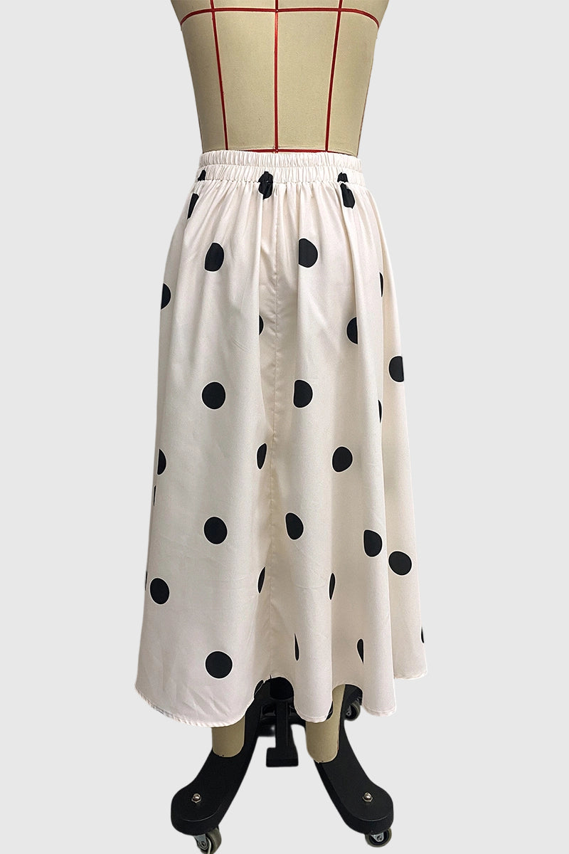 Polka Dot Midi Skirt