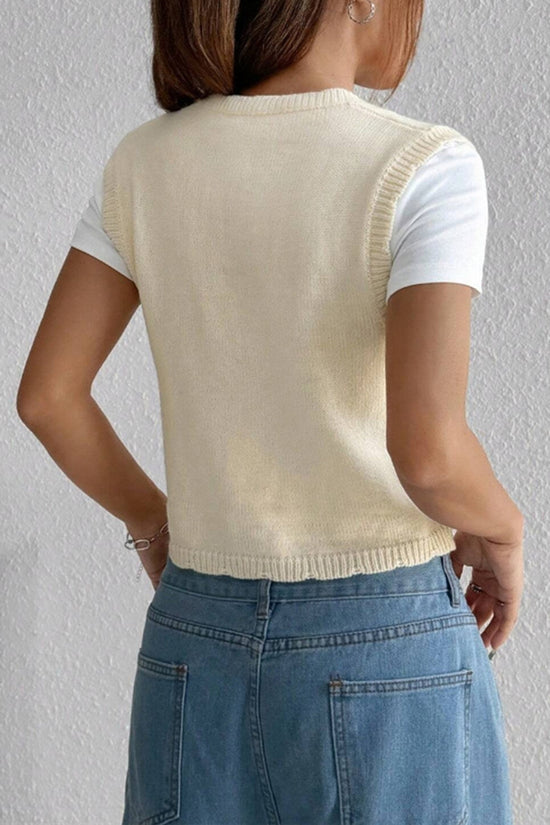 Floral Detail Sweater Vest