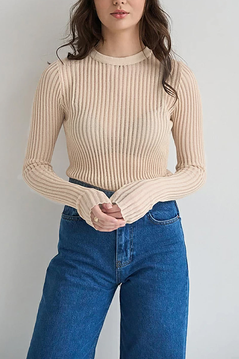 Ribbed Long Sleeve Tee