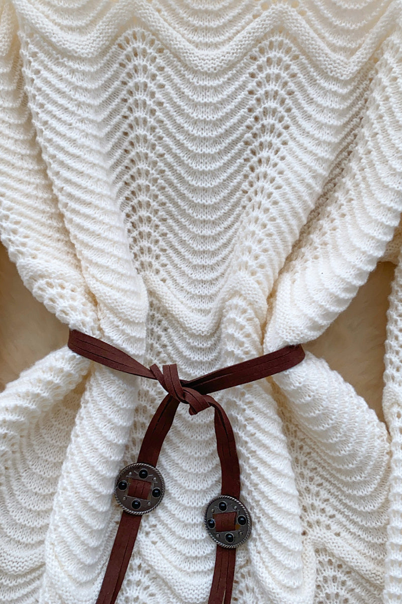 Wave Pattern Knit Sweater