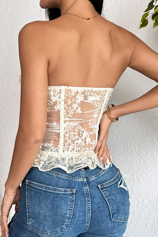Floral Lace Bustier Top
