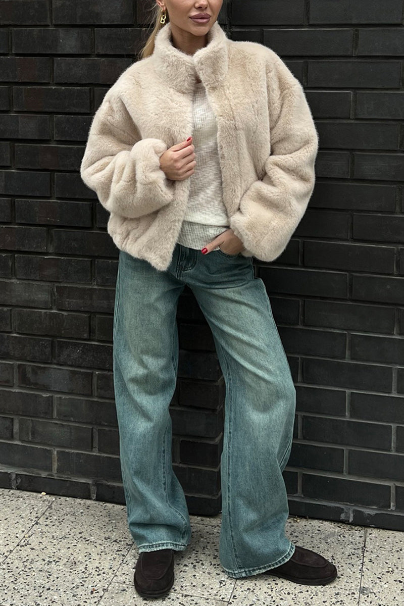 Chic Mock Neck Zip-Up Jacket