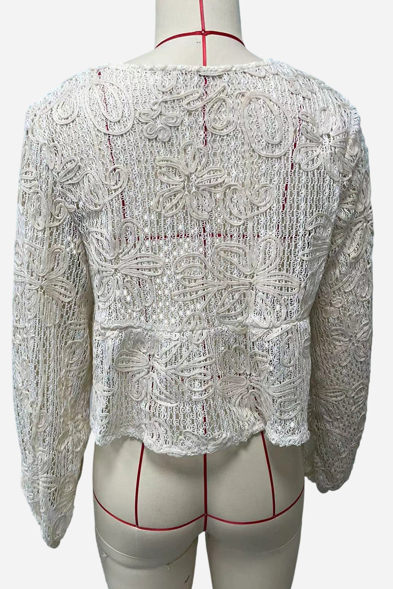 Crochet Tie Front Crop Top