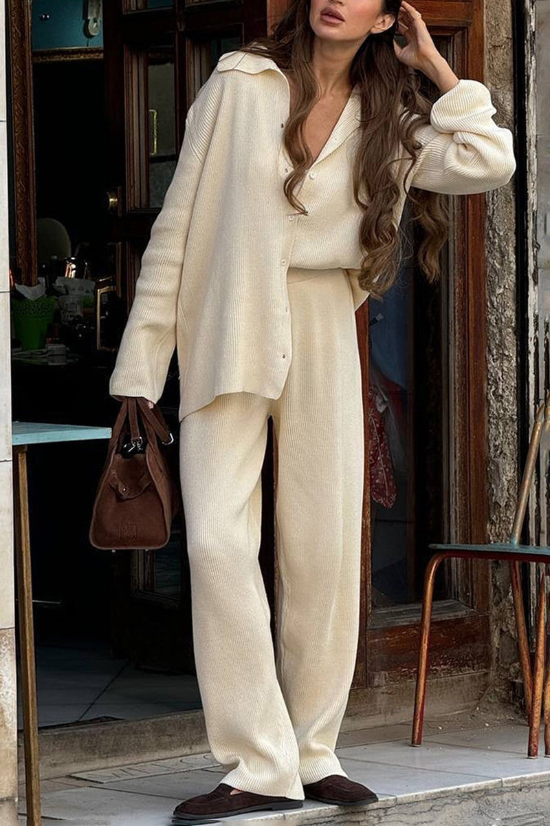 Elegant Long-Sleeve Pants Set