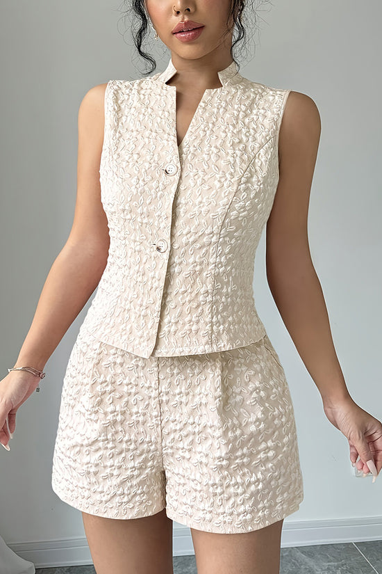 Textured Sleeveless Two-Piece Set