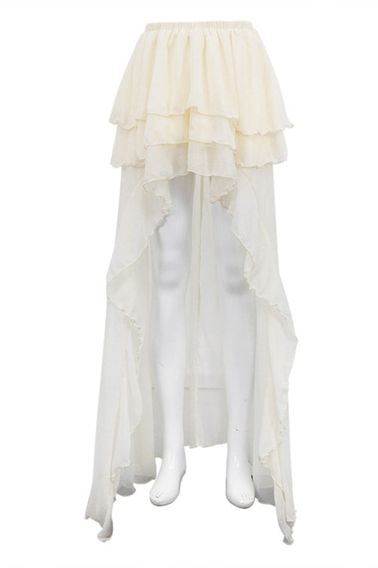 Layered Ruffle High-Low Skirt