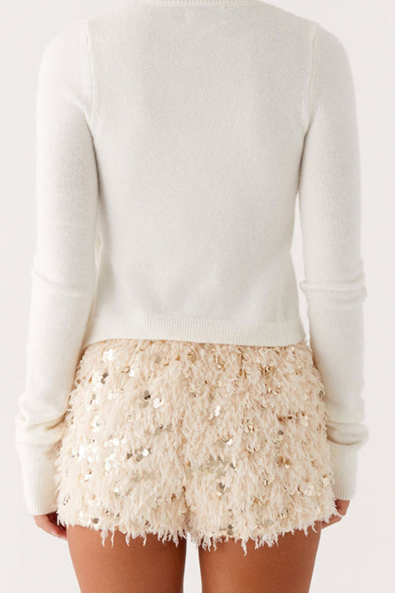 Sequin Feathered Casual Party Shorts