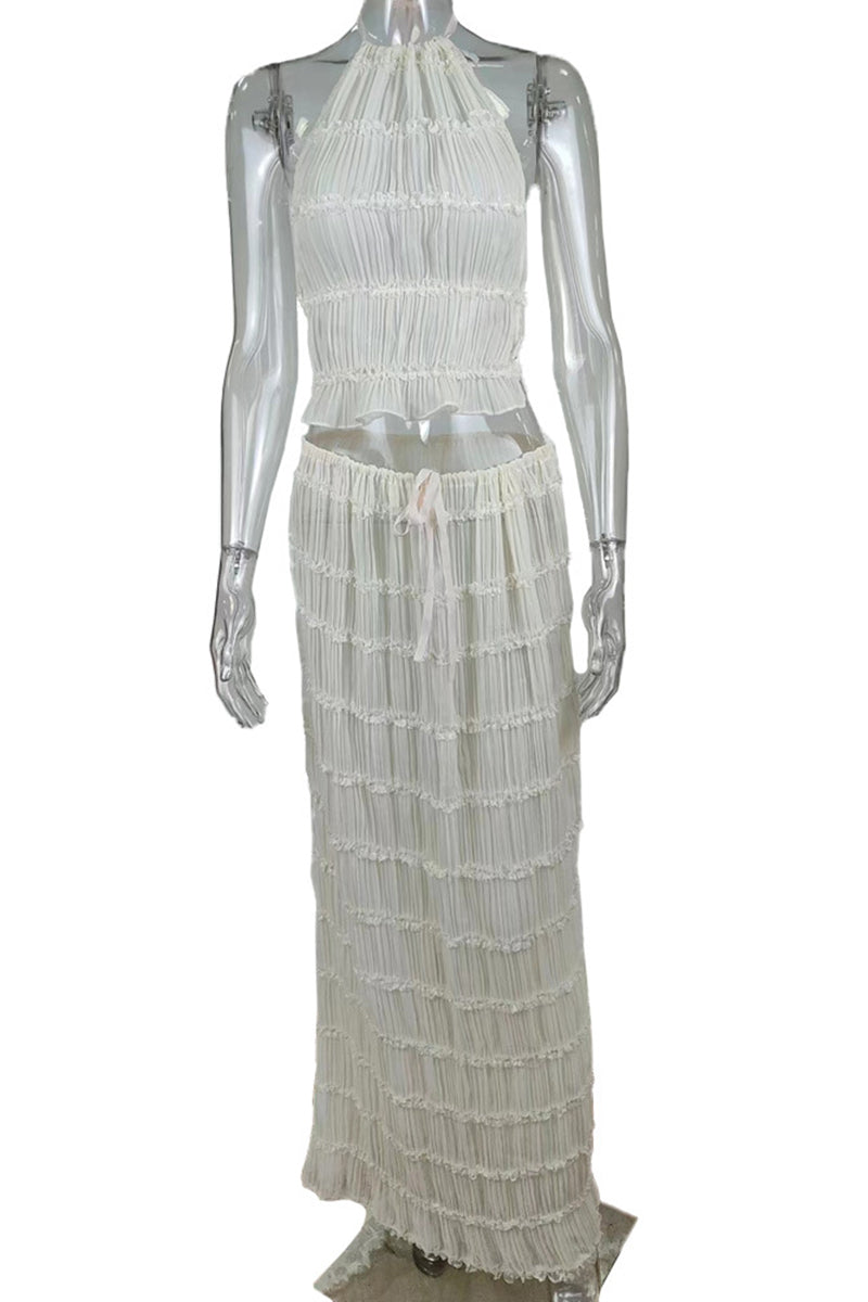 Elegant Halter Skirt Set