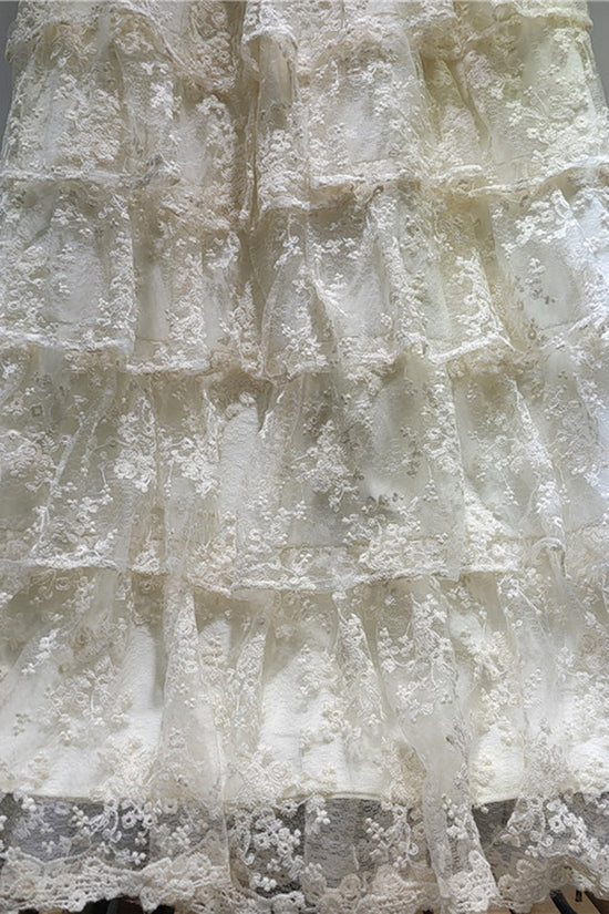 Layered Lace Midi Skirt