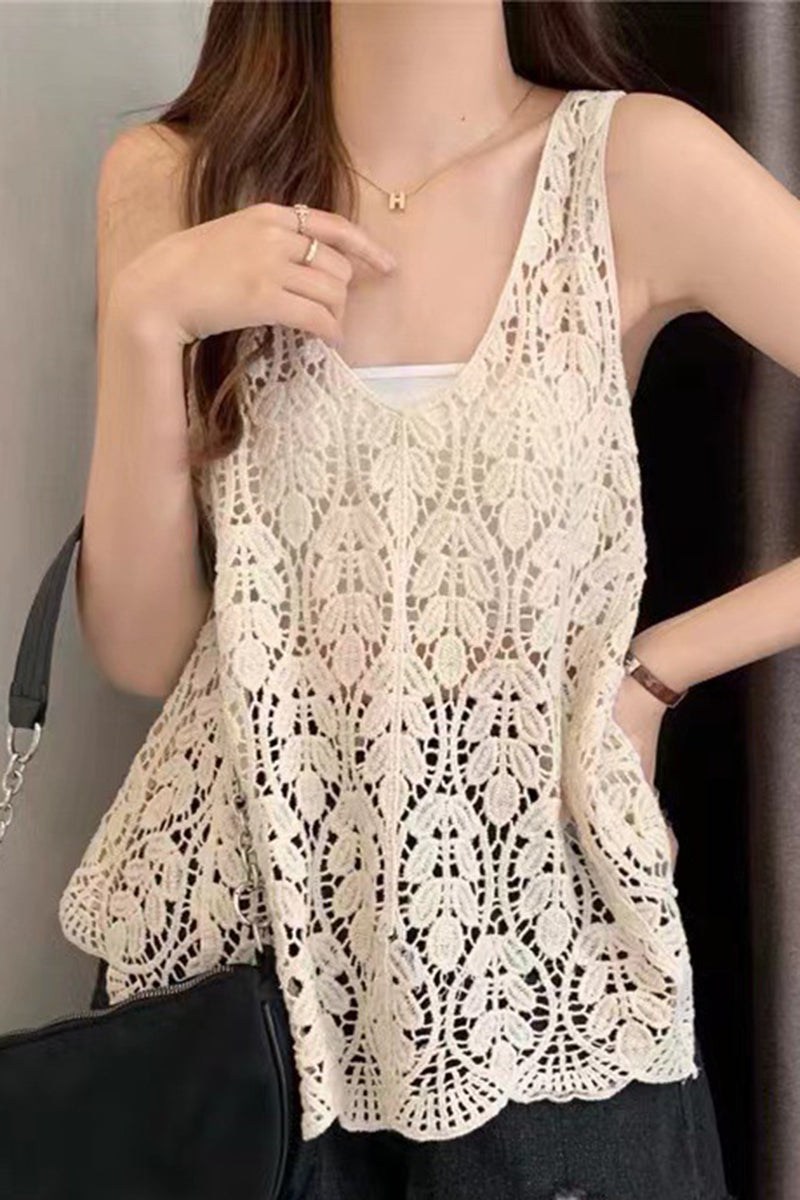 Elegant Pattern Sleeveless Tank Top