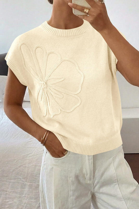 Floral Sleeveless Sweater Vest