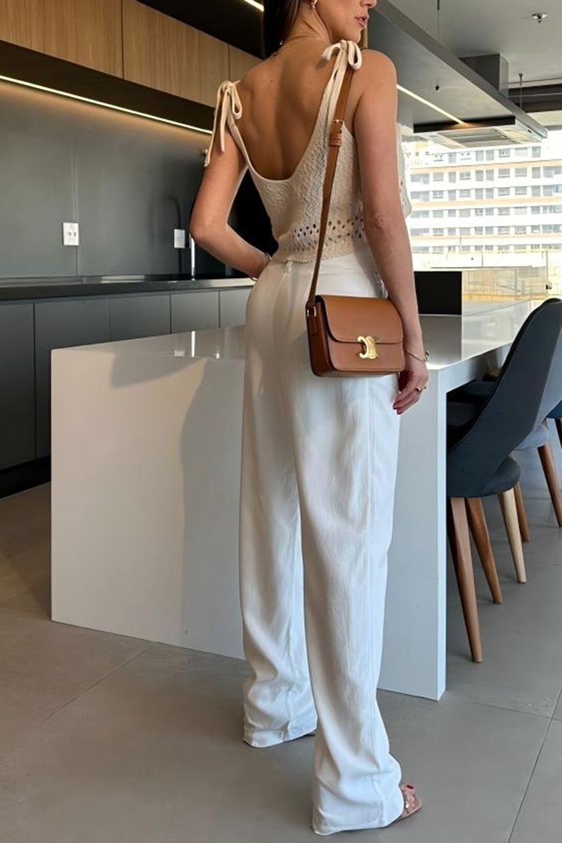 Stylish Sleeveless Cropped Knit Top