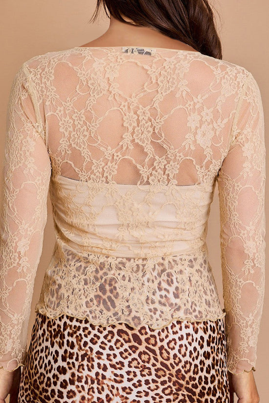 Lace Illusion Long Sleeve Top