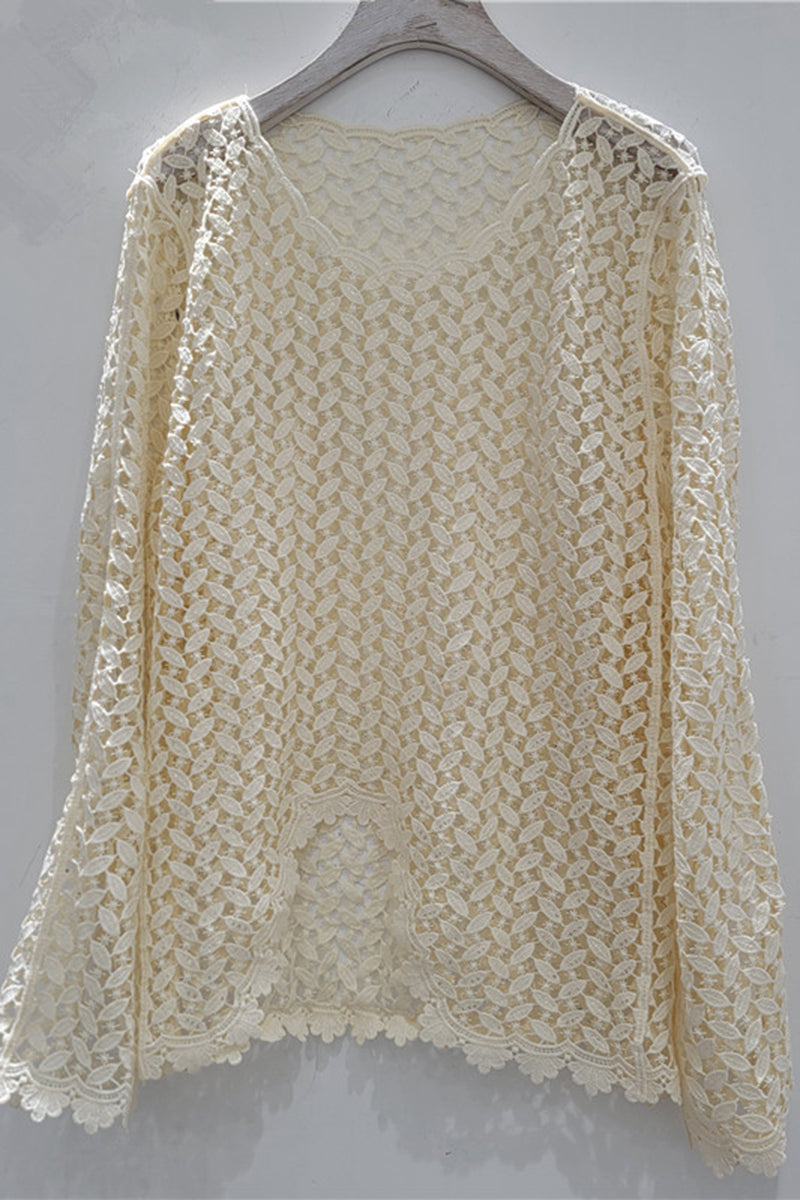Elegant Patterned Openwork Top